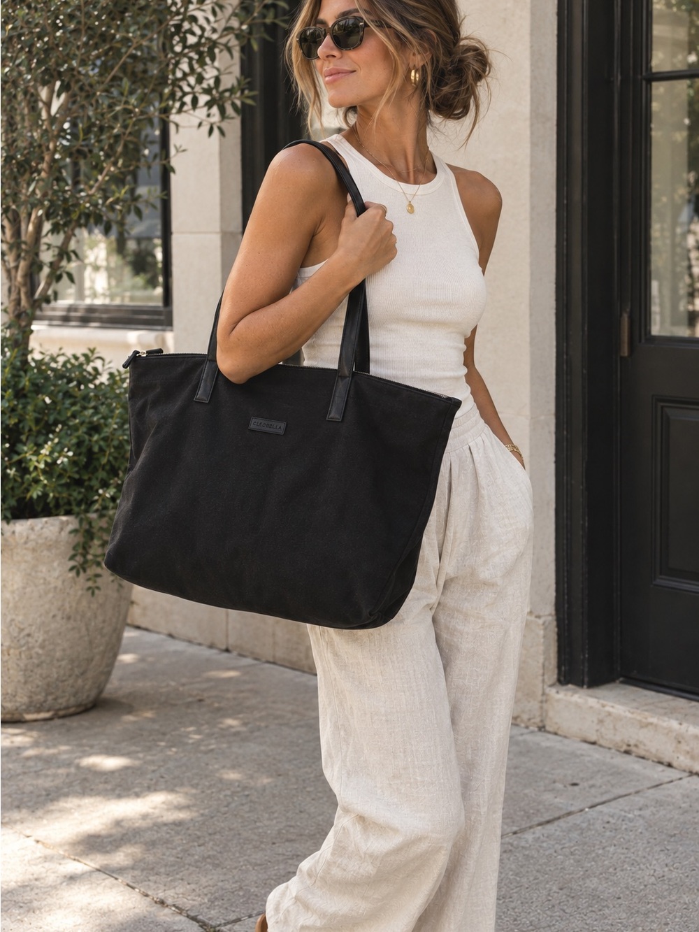 CLEOBELLA - Black Canvas Tote